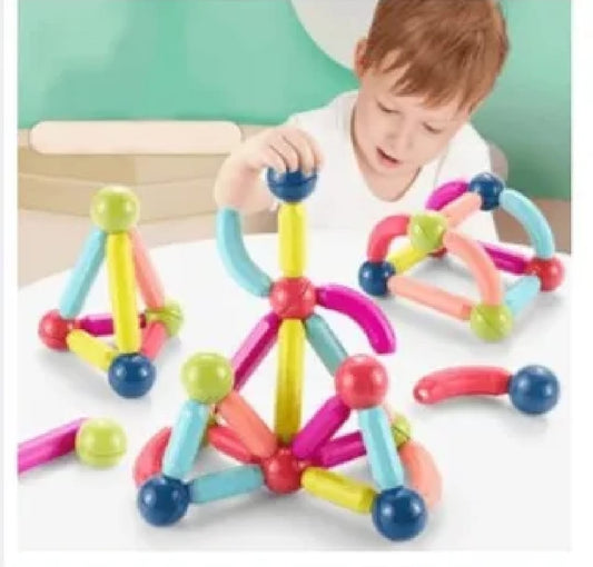 Magnetic Toys Building Blocks - 36 PCS Kids Magnet Balls and Rods Set Toddler STEM Sticks Toy Learning Educational Block Games Stacking Toys for Boy Girl Age 3+ Years Old Preschoo