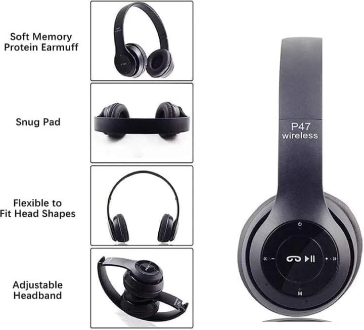 P47 Wireless Headphones Invincible Ultra Small Bluetooth headset For Gaming (random color)