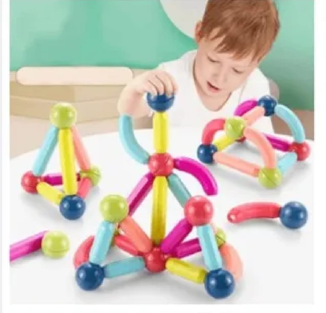 Magnetic Toys Building Blocks - 36 PCS Kids Magnet Balls and Rods Set Toddler STEM Sticks Toy Learning Educational Block Games Stacking Toys for Boy Girl Age 3+ Years Old Preschoo