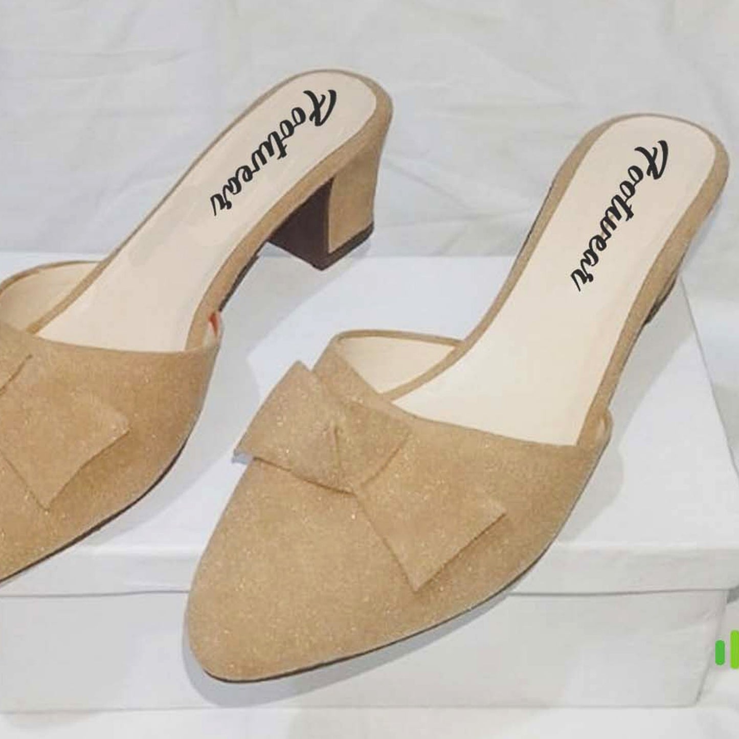 Stylish Heel Pump Shoes for Women with Tie Knot - Blue color 36