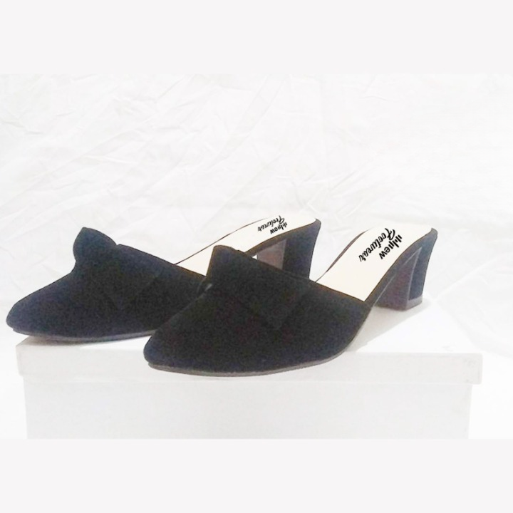 Stylish Heel Pump Shoes for Women with Tie Knot - Blue color 36